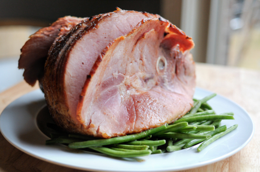 HAM WITH ORANGE-SCENTED HONEY BROWN SUGAR GLAZE