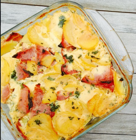 SCALLOPED POTATOES WITH HAM