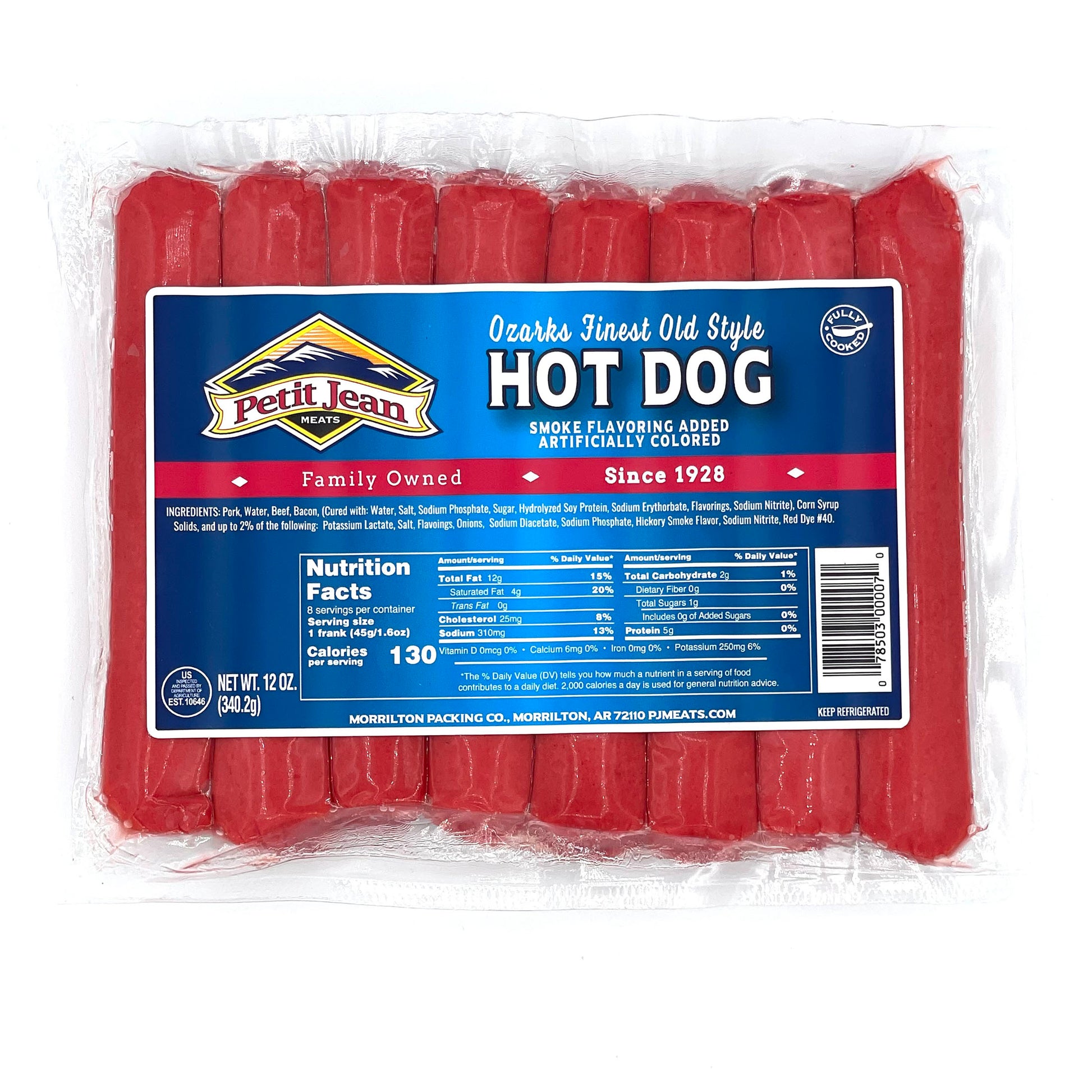 Petit Jean Hot Dogs 12oz (612oz packages) Petit Jean Meats