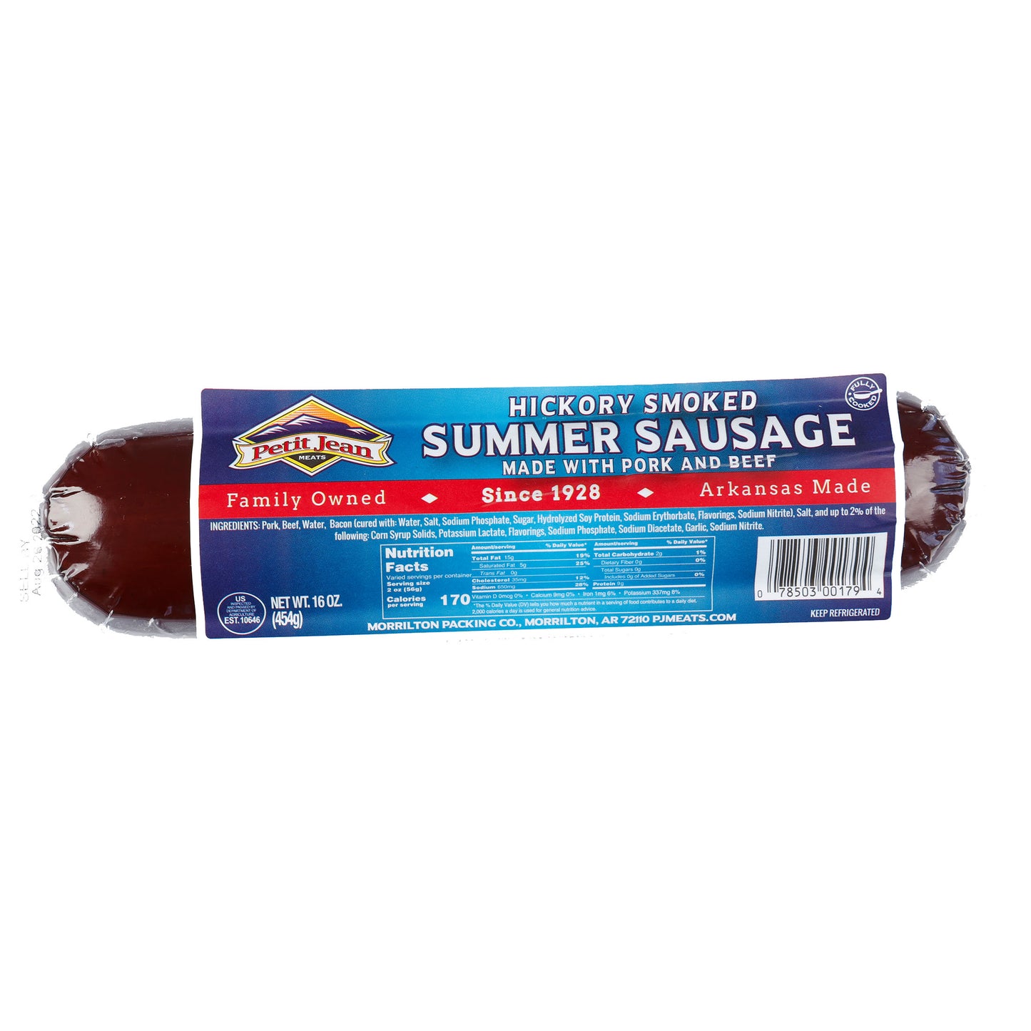 Summer Sausage, Pork and Beef 12oz (5-packages)